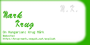 mark krug business card